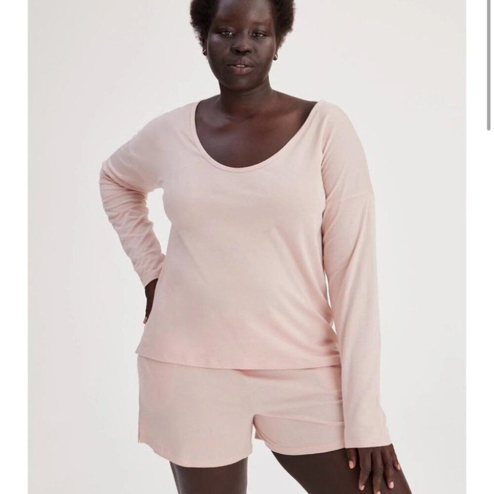 Girlfriend Collective Long Sleeve Scoop Neck Tee Loungewear Size Large